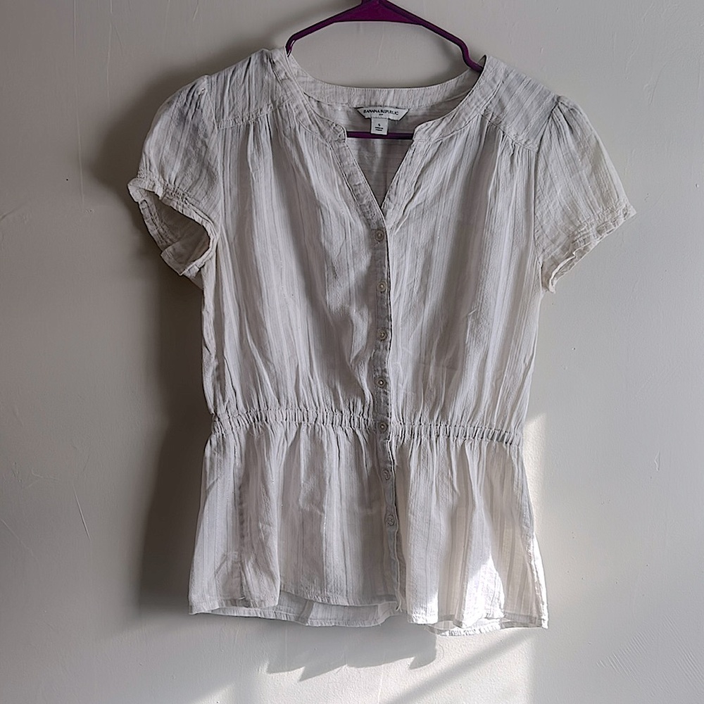 Banana Republic cream button down top